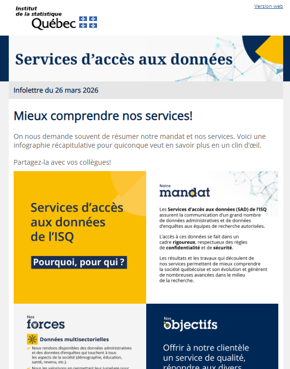 Début de la dernière infolettre
